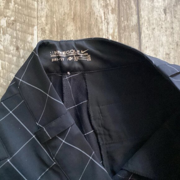 Nike Golf Tour Performance Black Plaid Dri-fit Cropped Pants Women’s Size 6 - Picture 3 of 8